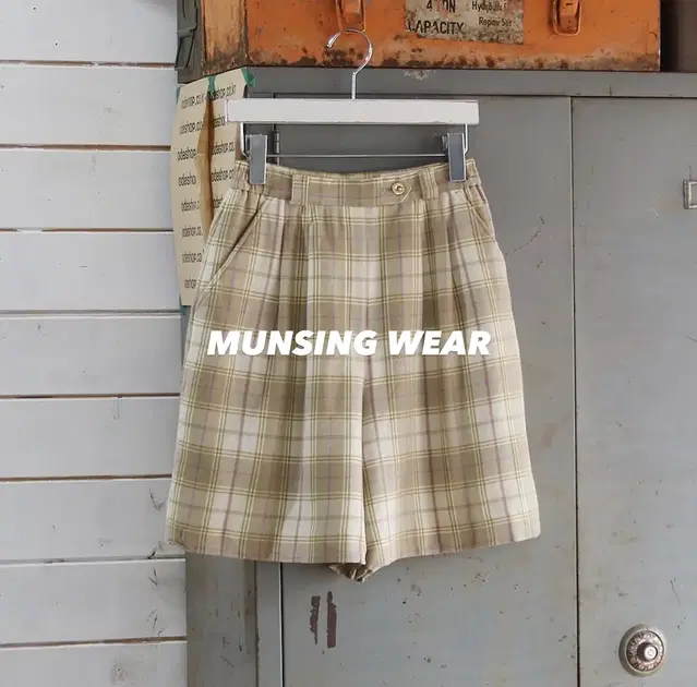 MUNSING WEAR 울 체크 반바지 (여성용 M)