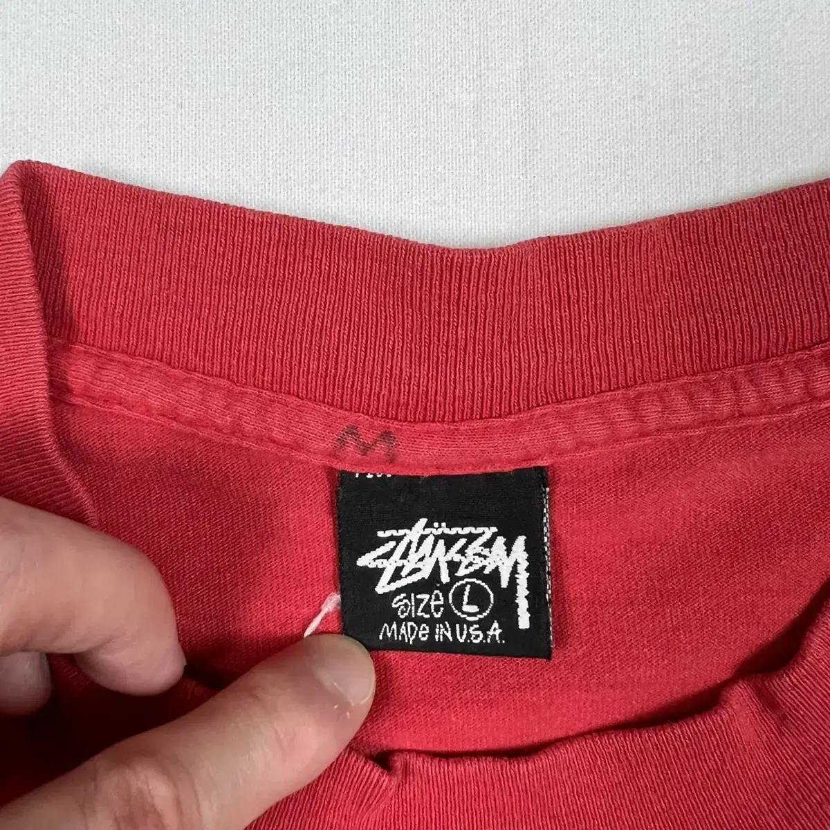 90s 스투시 stussy 쉴드 빅로고 크라운 반팔티셔츠