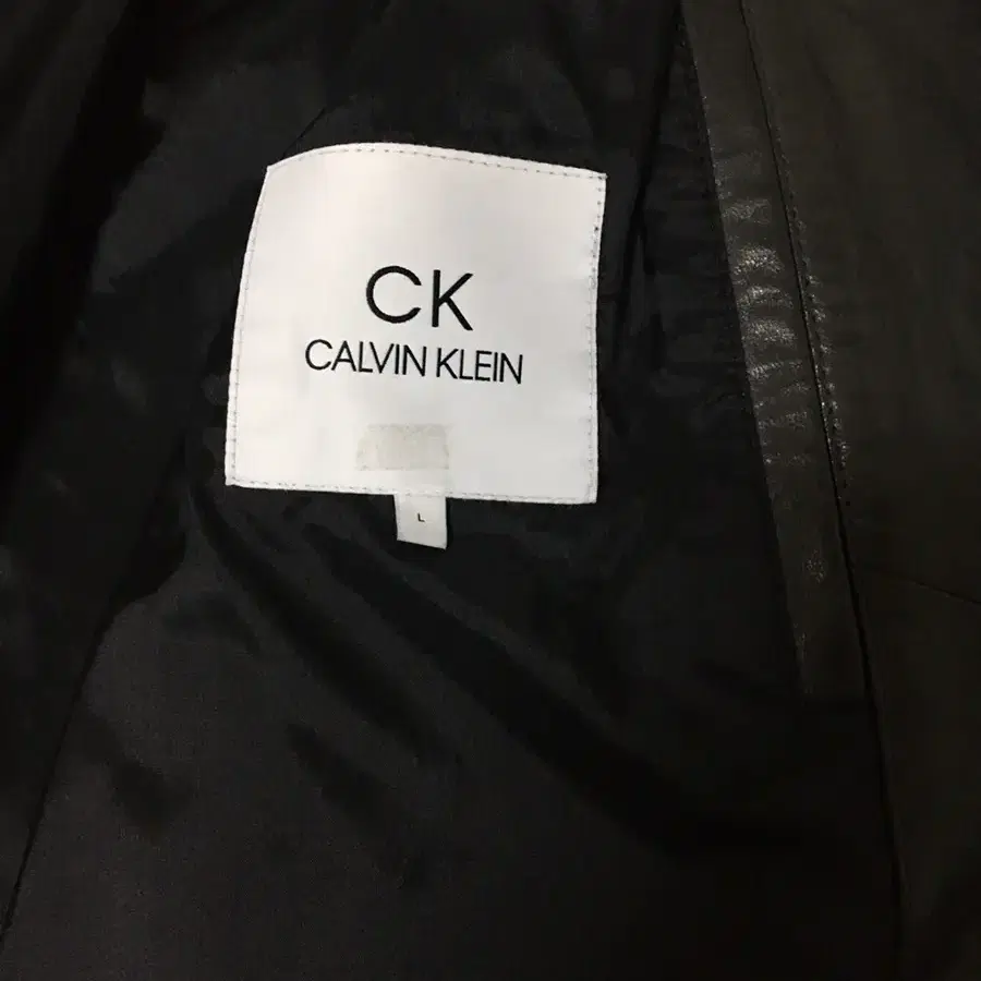 [Calvin Klein](L)다크 그레이 100% 양가죽 재킷