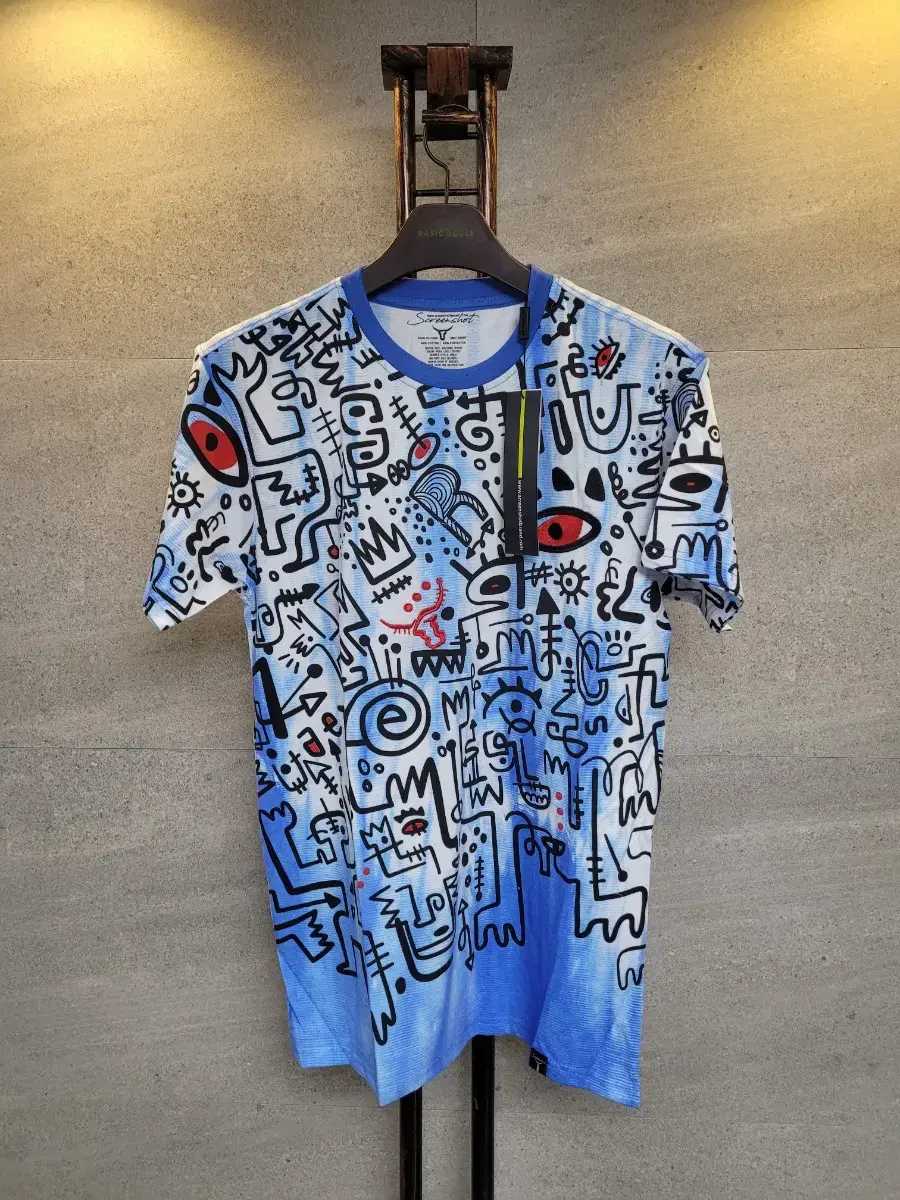 Basquiat vibes! Graffiti all over t-shirt! Cooling fabric!