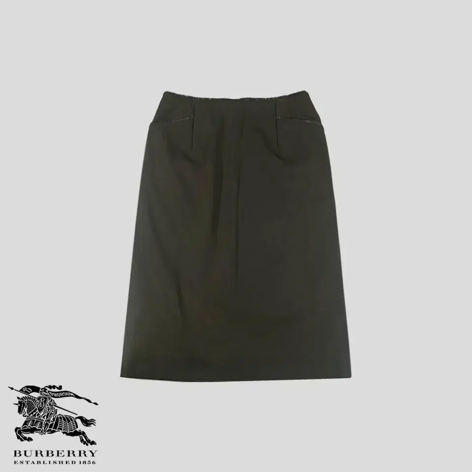 Burberry Dark Khaki Leather-blend H-line Midi Skirt Unreleased sample SIZE