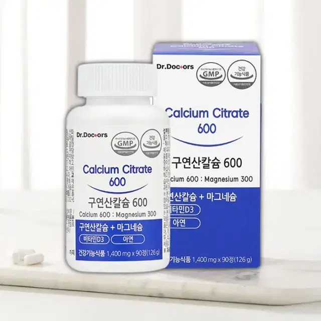 뼈 치아 건강 구연산 칼슘600(1,400mg X 90정)