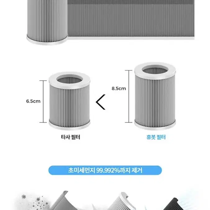 새상품 무배)휴봇 휴대용 무선 차량용 캠핑 유모차 공기청정기