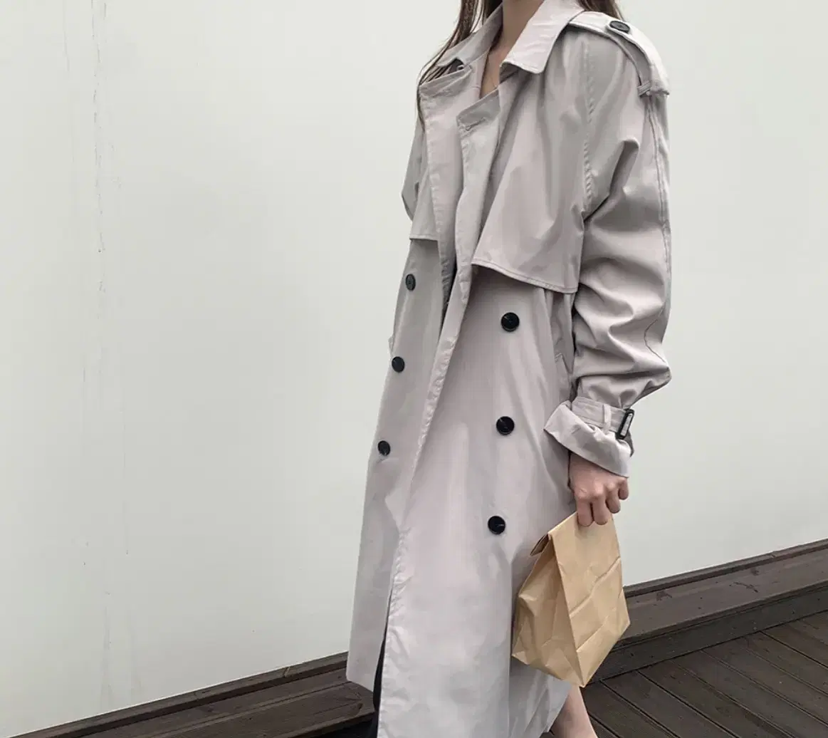 Gray trench coat