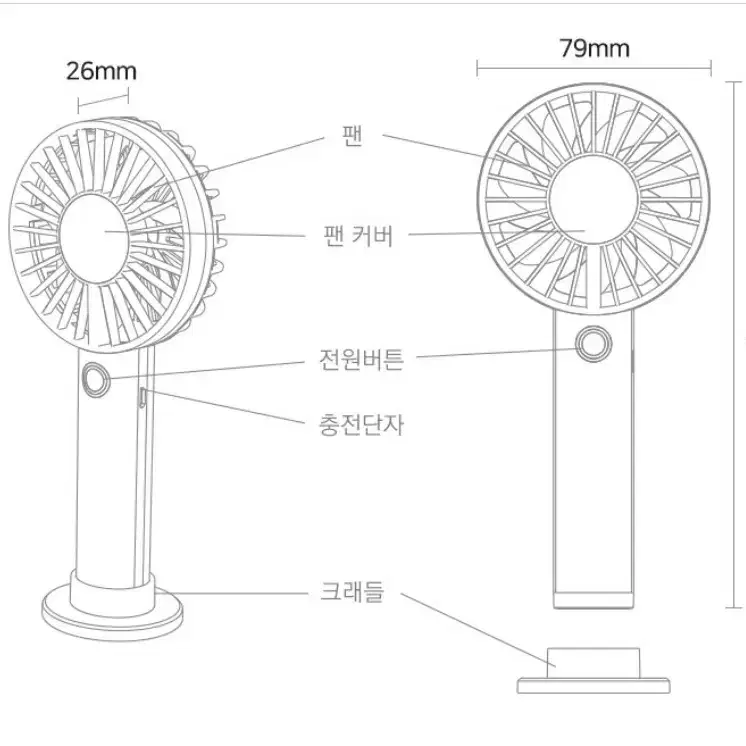 휴대용 LED 선풍기 새상품