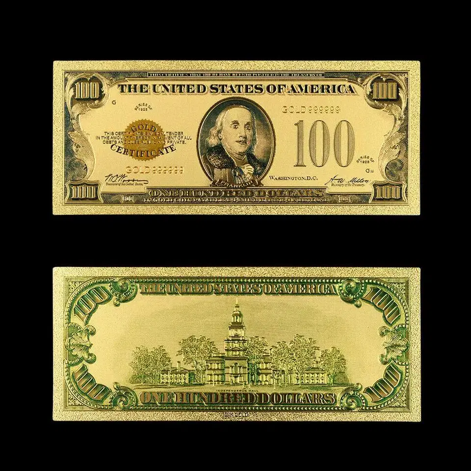 새 골드 도금 1928년 COA 미국 포일 100달러 지폐 기념 종이 | 브랜드 중고거래 플랫폼, 번개장터