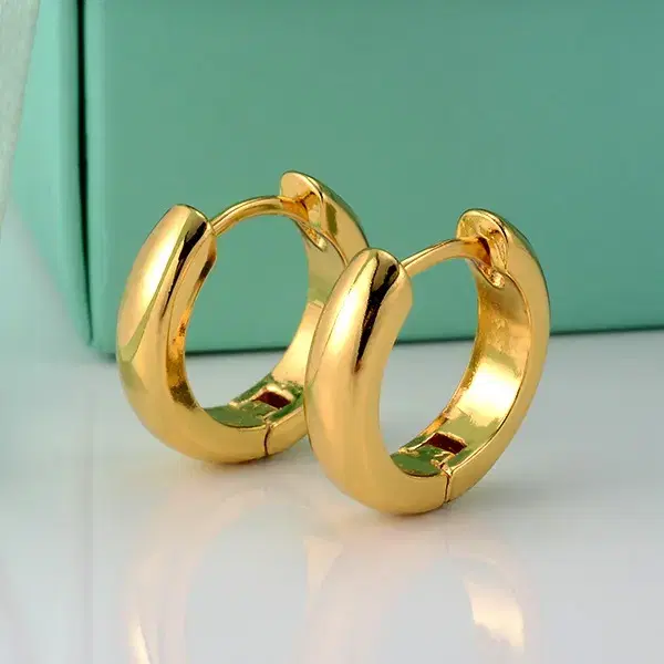 New 18K GF 20mm Yellow Gold Earrings Daily keum Gift Jewelry