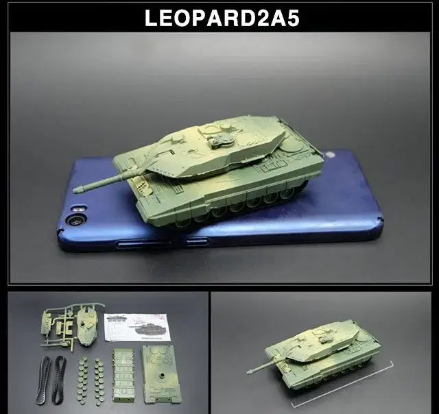 새 LEOPARD2A5 탱크 프라모델 4D 조립 장난감 피규어 블럭 레고