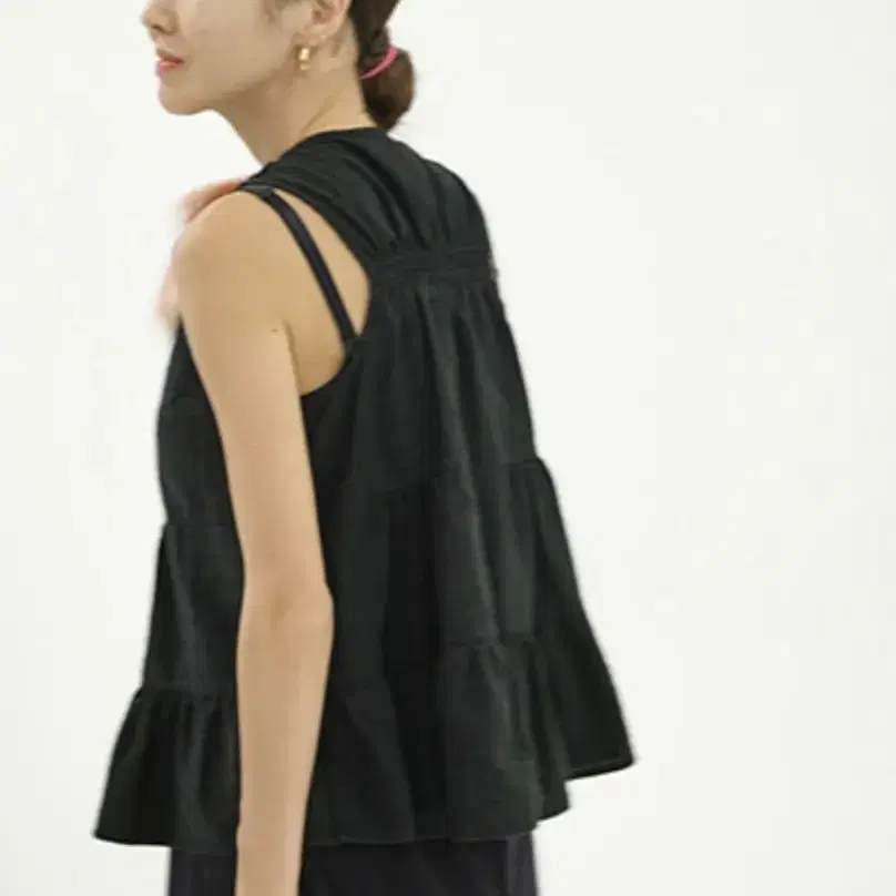 hae146 Aline sleeveless top(black)