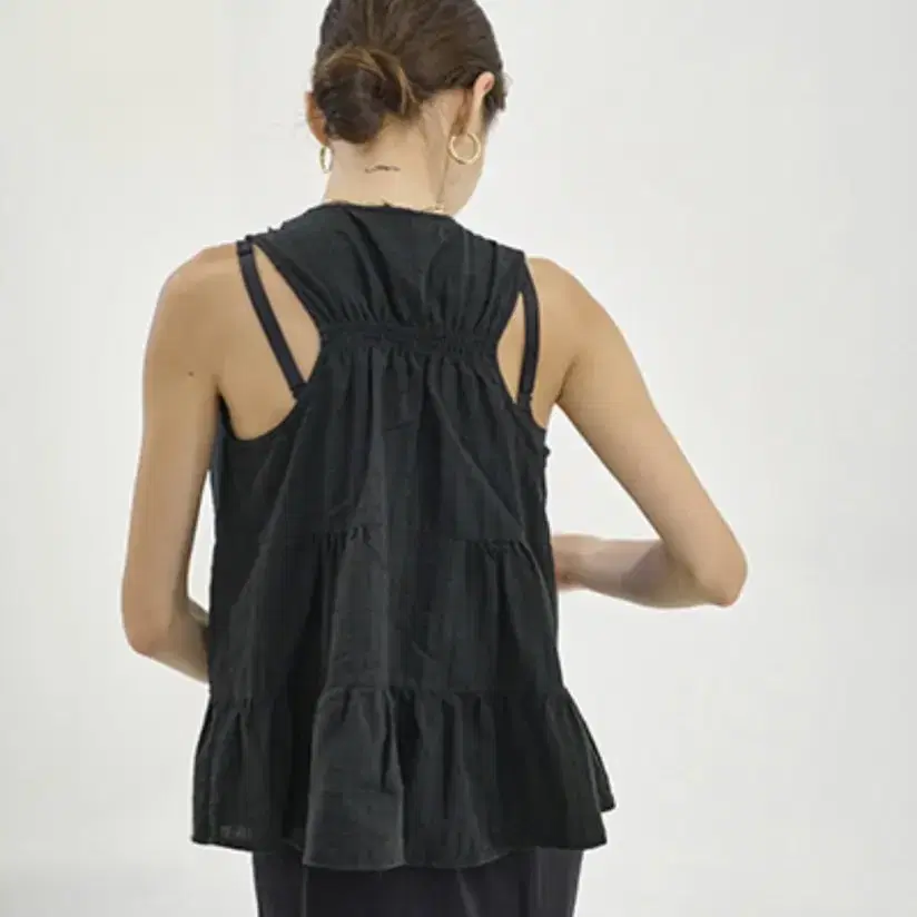 hae146 Aline sleeveless top(black)