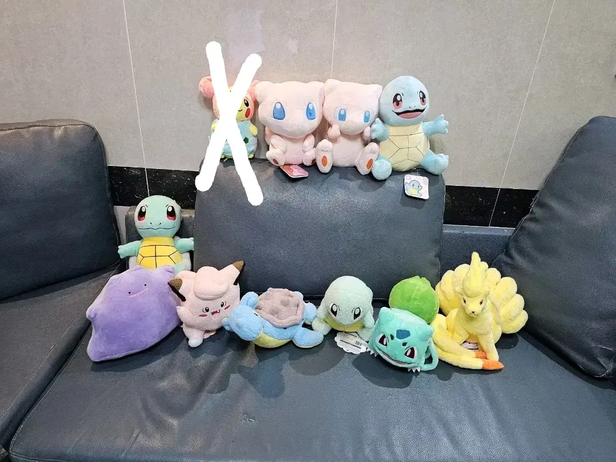 포켓몬 중형인형 꼬부기 뮤 메타몽 삐삐 이상해씨 나인테일 라프라스 피카츄