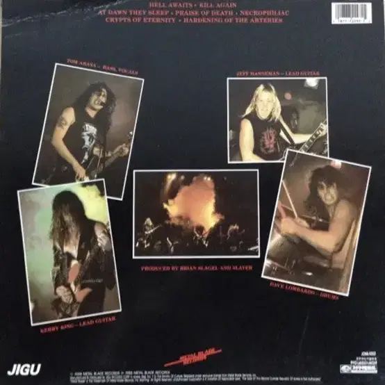 slayer 슬레이어 hell awaits lp korea 1992