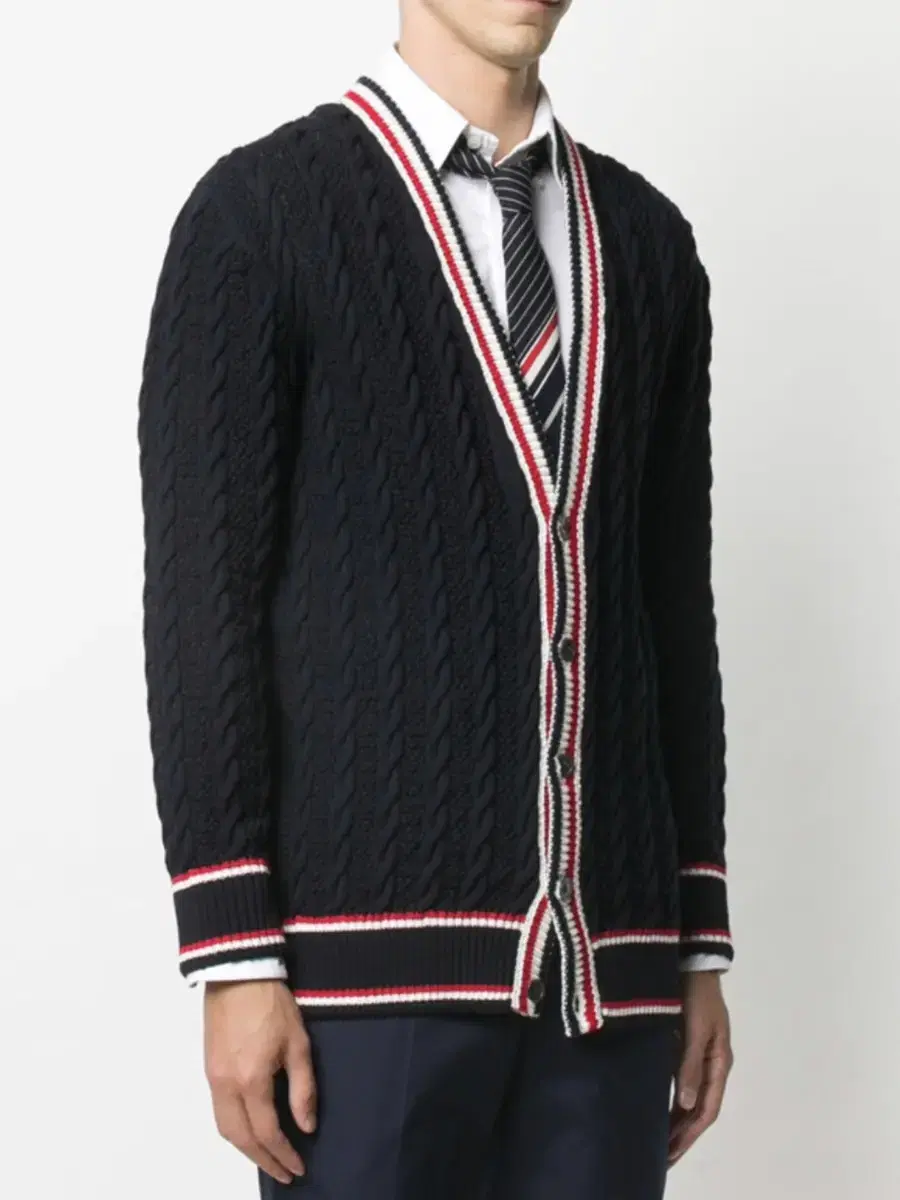 Thom Browne Three-Wire V-Neck Cardigan