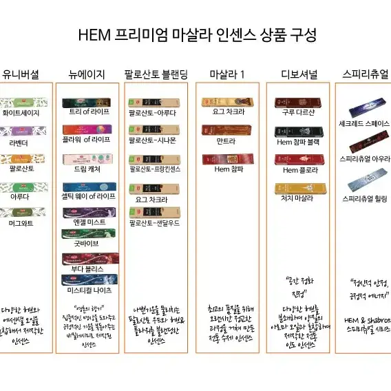 1+1 인도 인센스 스틱 힐링 향초 휴식 기분전환 3가지향