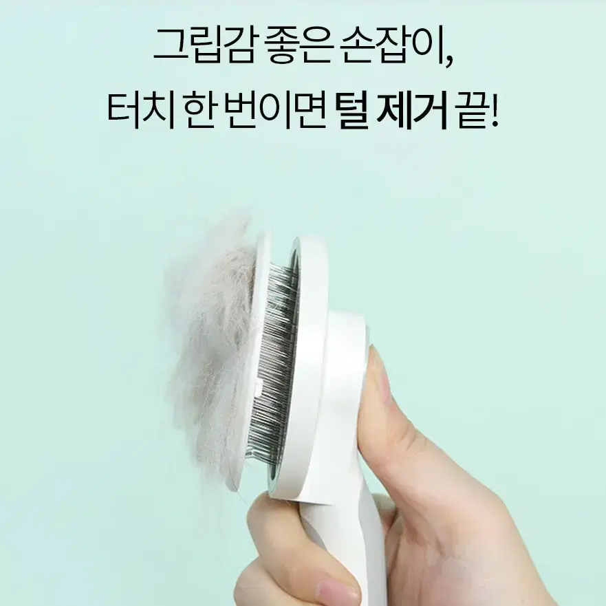 강아지 고양이 애견 털정리 브러시 빗질 원터치 피부보호 콤빗 반려동물