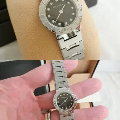 불가리 BB23SS 여성용 12P 다이아 23mm 스몰 사이즈 스틸 쿼츠