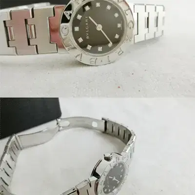 불가리 BB23SS 여성용 12P 다이아 23mm 스몰 사이즈 스틸 쿼츠