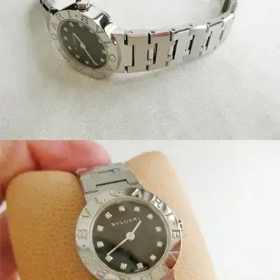 불가리 BB23SS 여성용 12P 다이아 23mm 스몰 사이즈 스틸 쿼츠