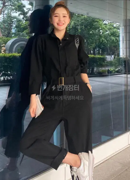 China Twill Jumpsuit Fairy Mary in Black