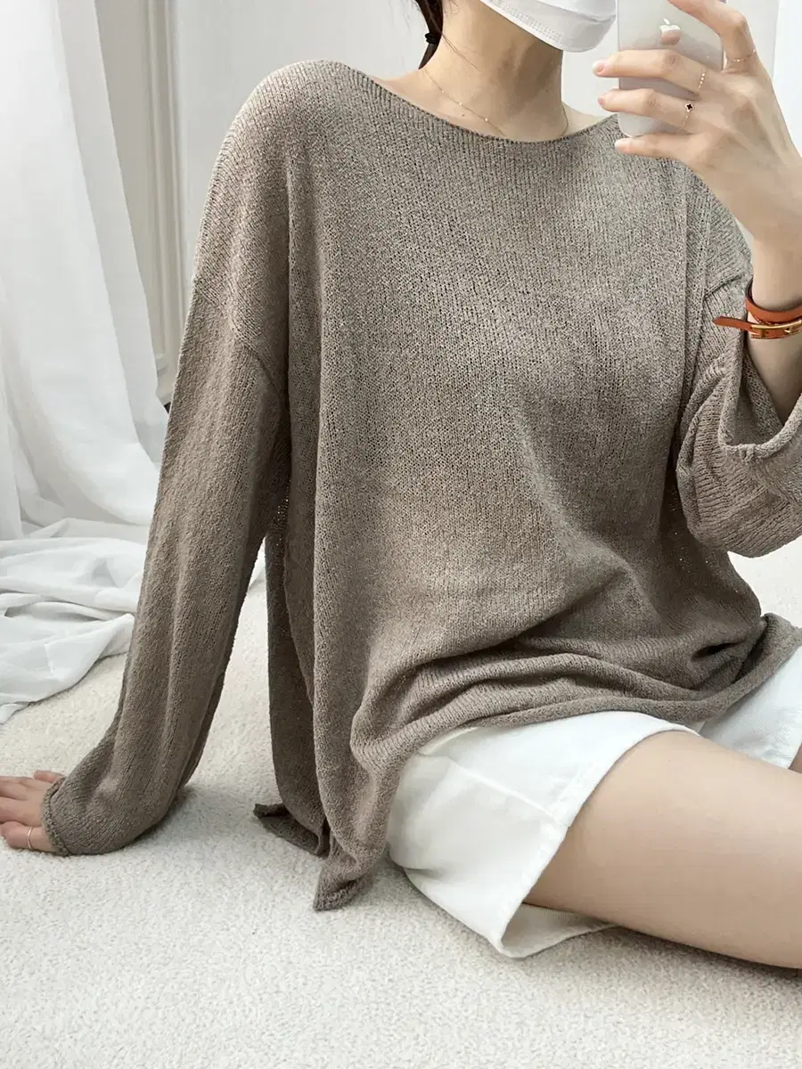 (New Product) Boat-Neck Knit Brown Mood