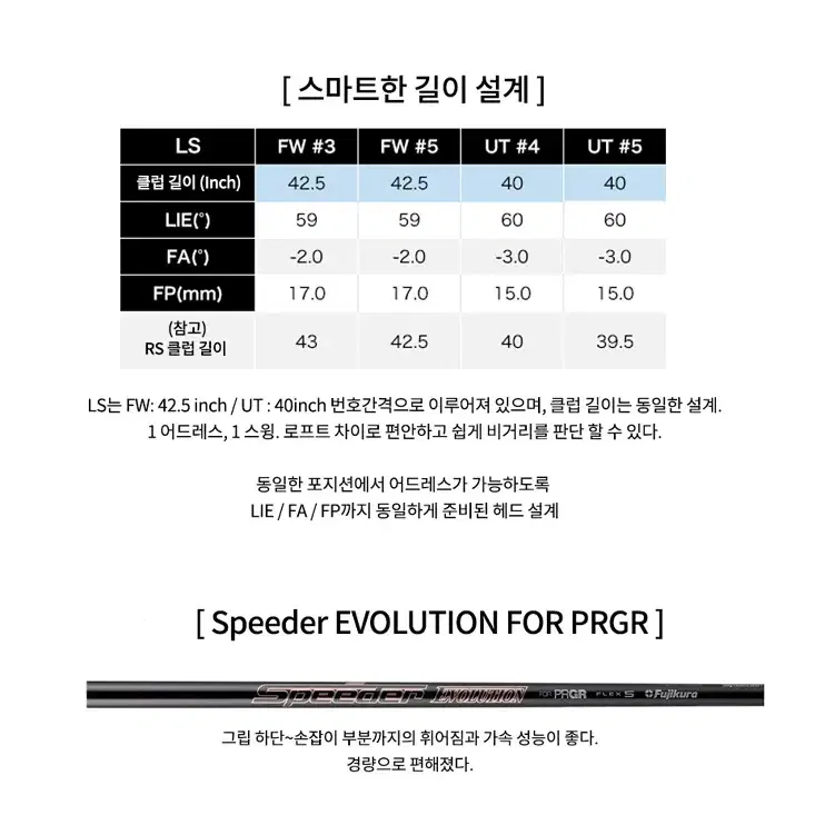 PRGR 프로기어 LS 남성 하이브리드 유틸리티 4번 SR 몬스터골프