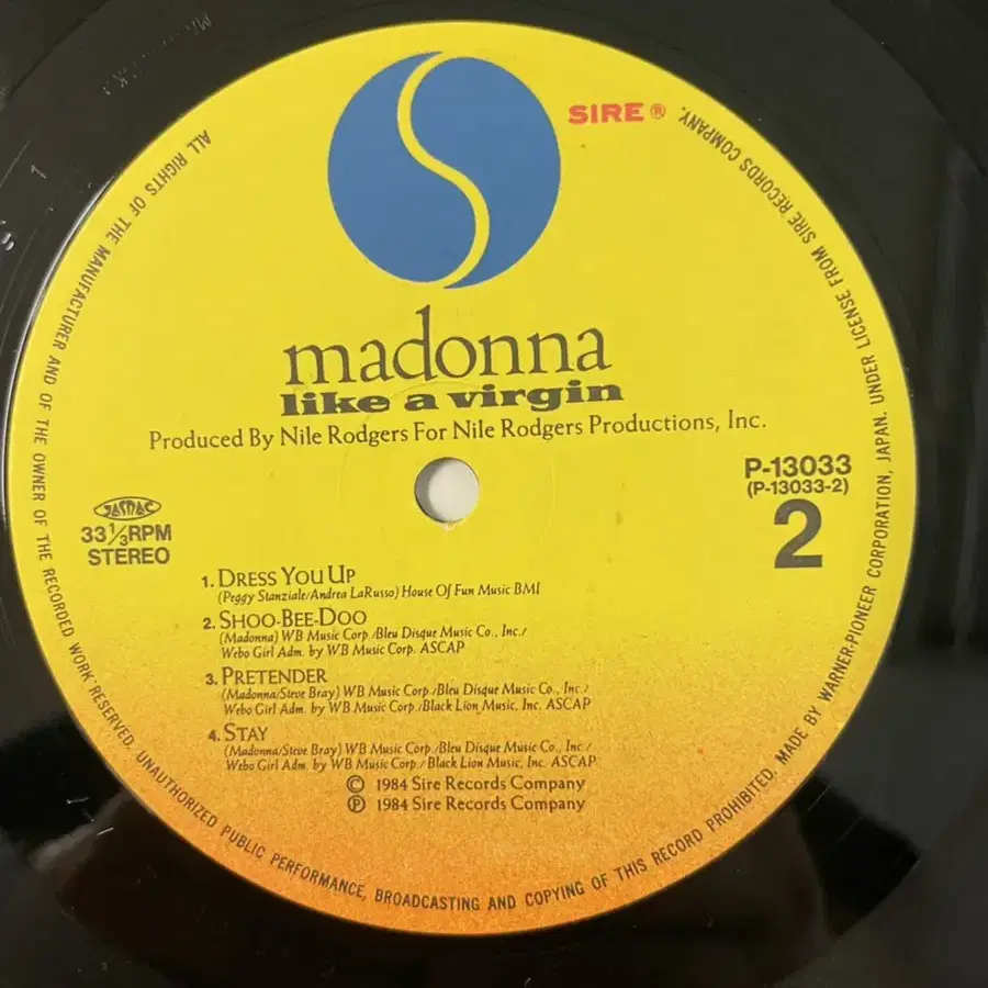 일본반 Madonna 마돈나 Like a virgin LP