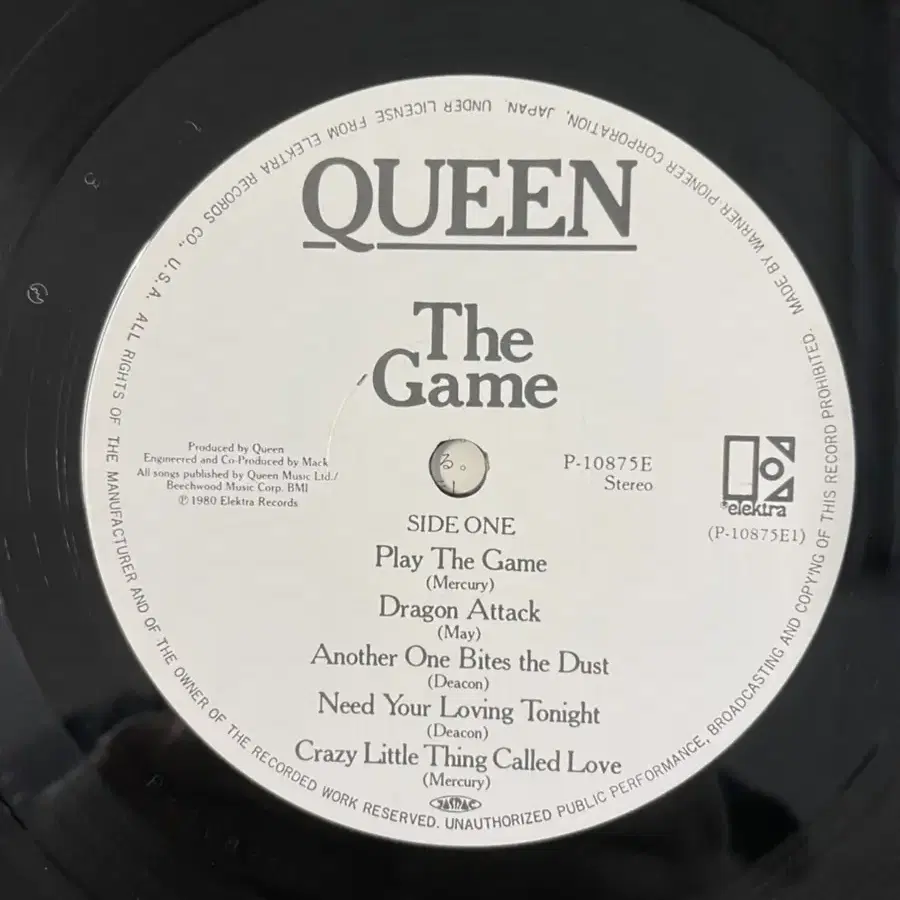 일본반 Queen 퀸  The Game LP 1980