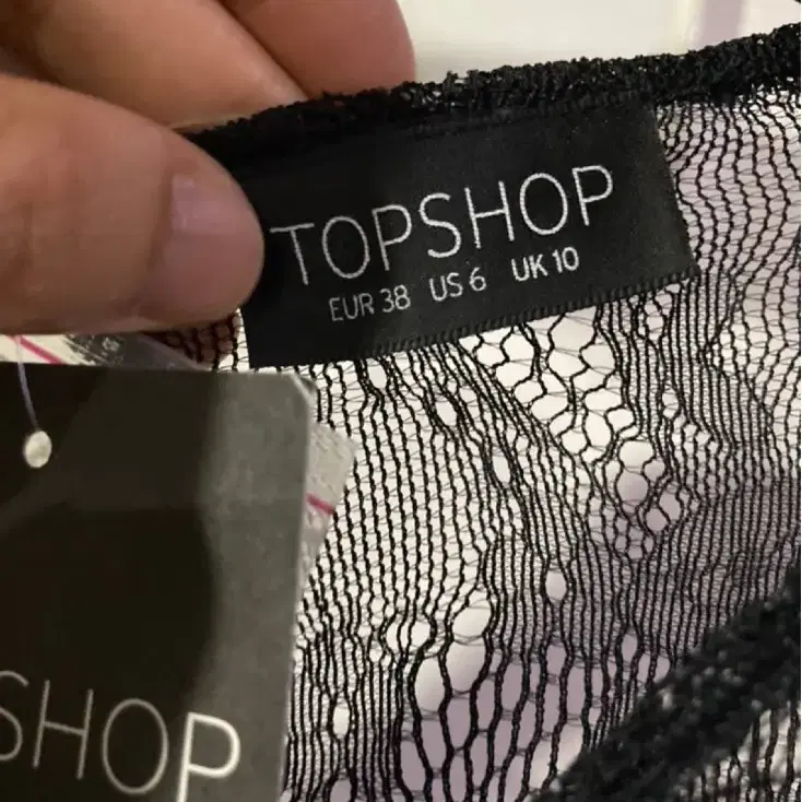 탑샵 TOPSHOP 시스루 스팽글 레이스 블라우스 (새상품)