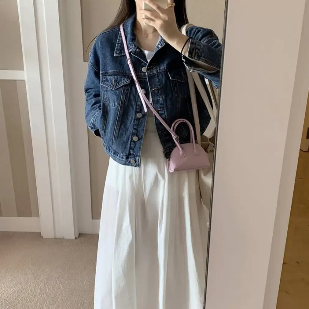 소녀레시피 데일리 크롭 청자켓 jk