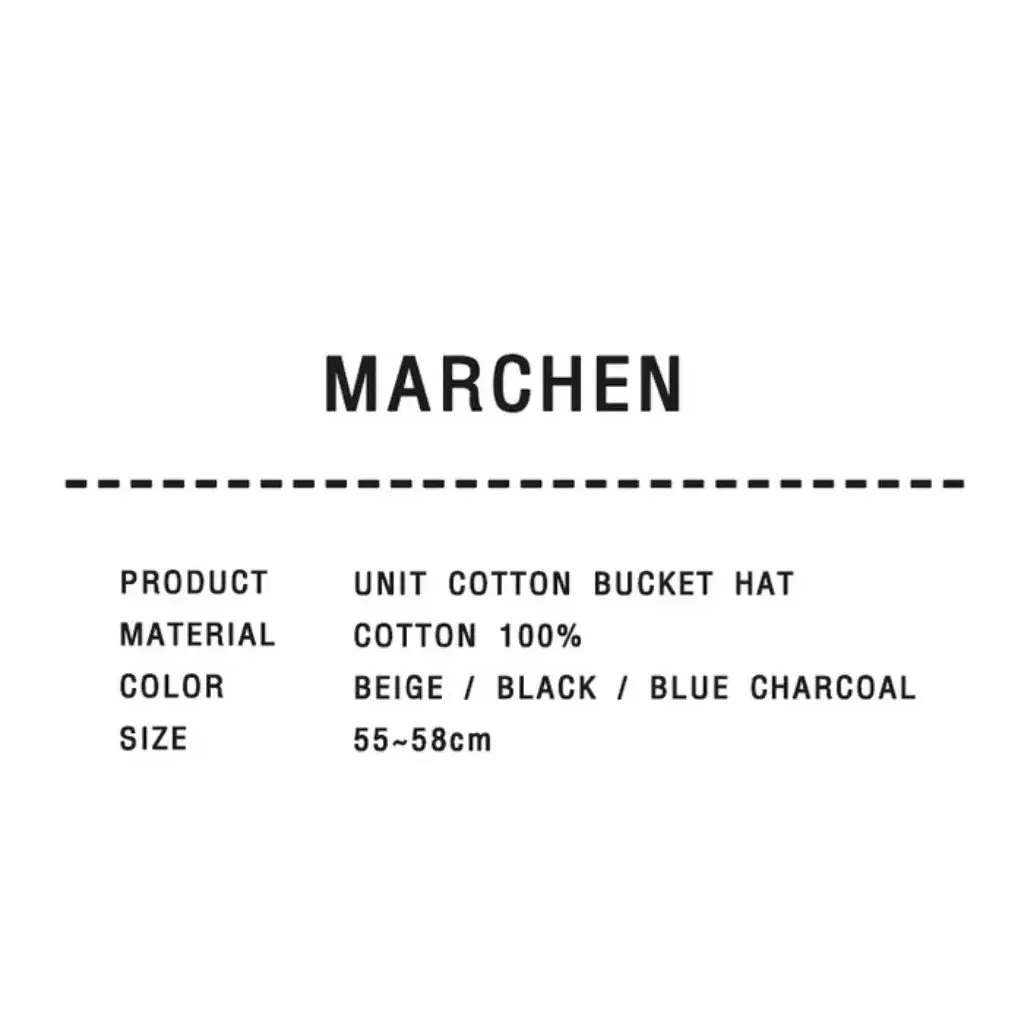 marchen unit cotton bucket hat 버킷햇 모자