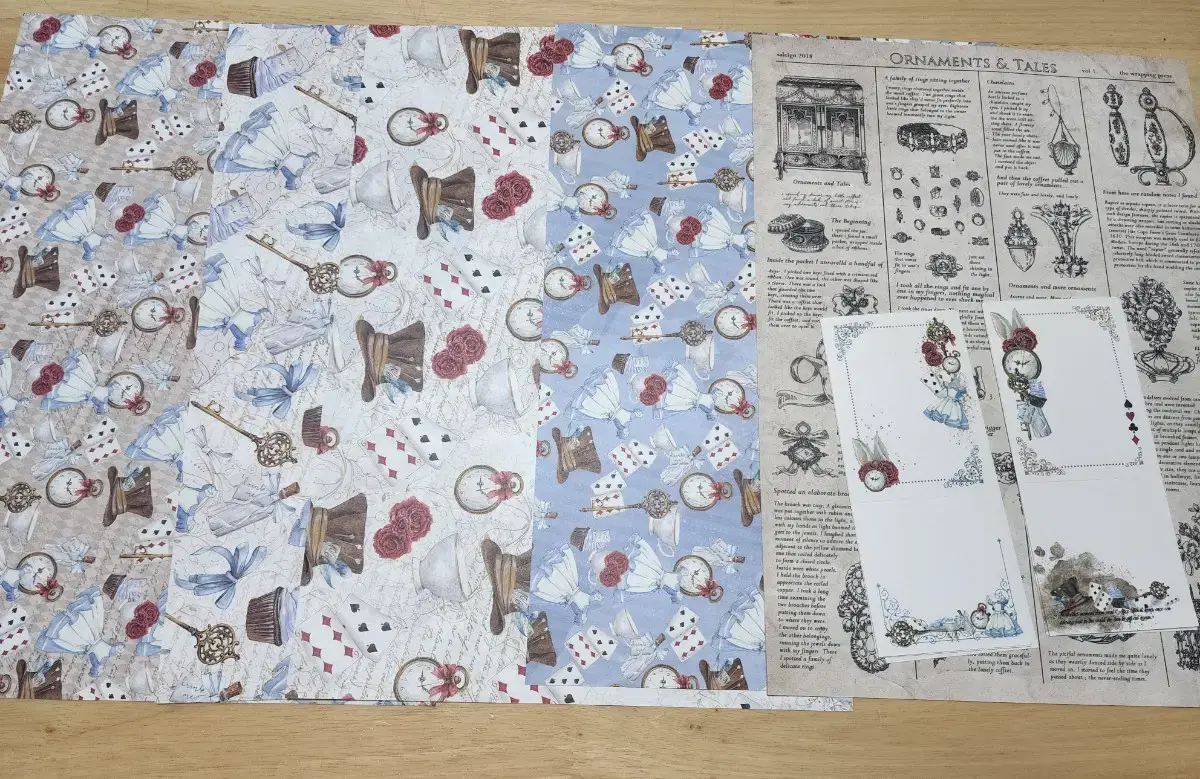 Vintage Daku alice wrapping paper note set, etc.