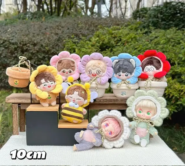 [새상품 현물]삼둥이 옷장 10cm 삼둥이 꿀벌 &꽃화분 솜인형옷