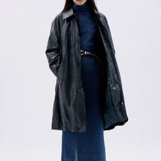 [스튜디오칸틴]Faux leather long coat