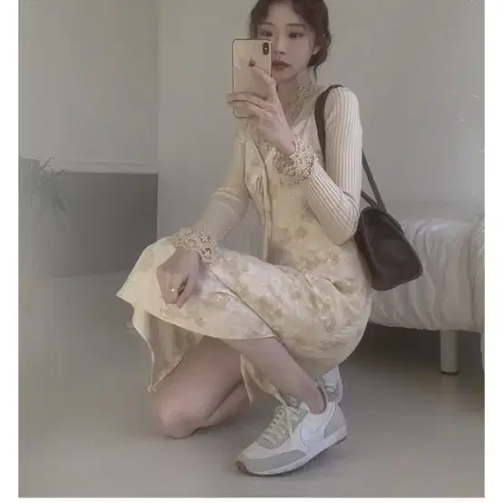 팜므뮤즈 ribbon slip dress