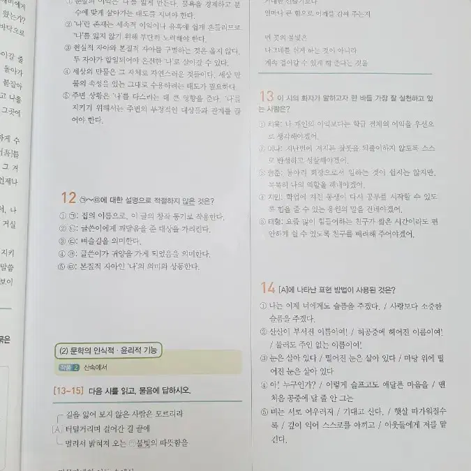 고등학교 문학 평가문제집