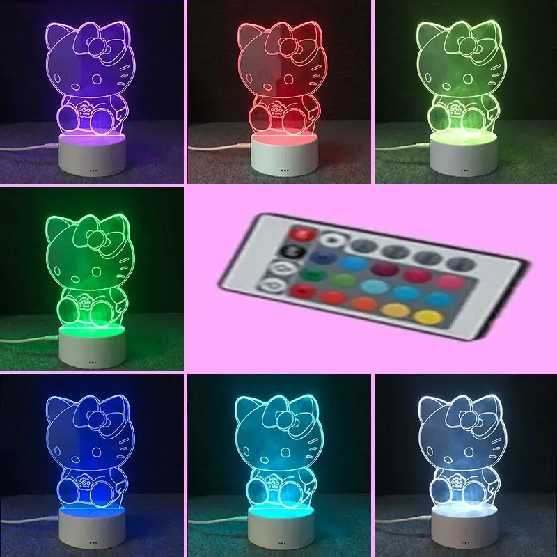 16컬러 아크릴  LED 케릭터 램프