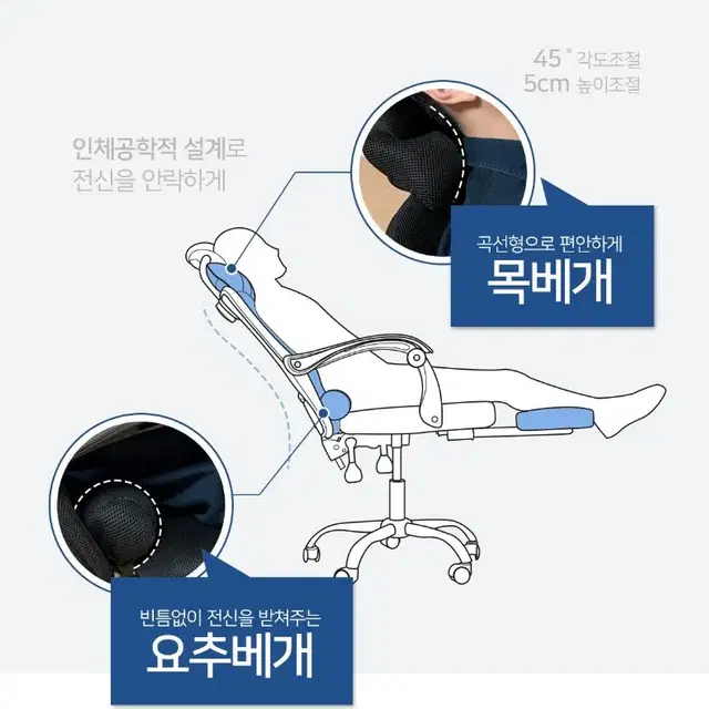 임원의자 간부 팀장의자 무중력의자 구름의자 그레이/블랙