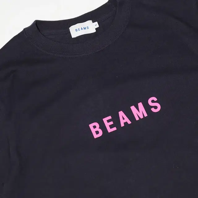 BEAMS Logo Half T-shirts Navy