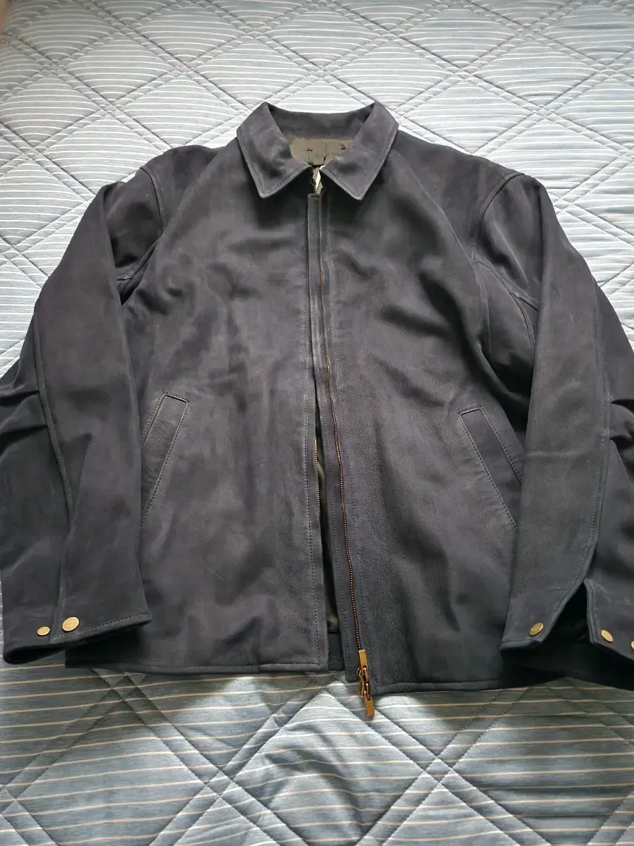 Pier Of God 7th Nubuck Leather Jacket Navy L