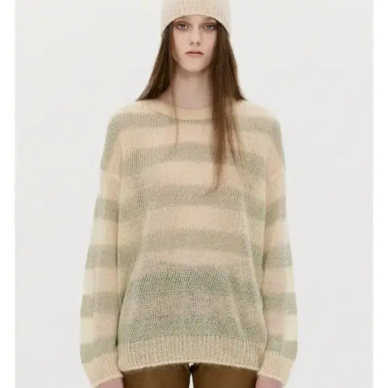 더오픈프로덕트 MOHAIR STRIPE SWEATER, YELLOW