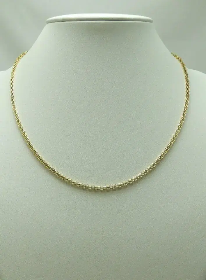 새 18K 금 골드 플레이트 42cm 목걸이 GP Gold Plated