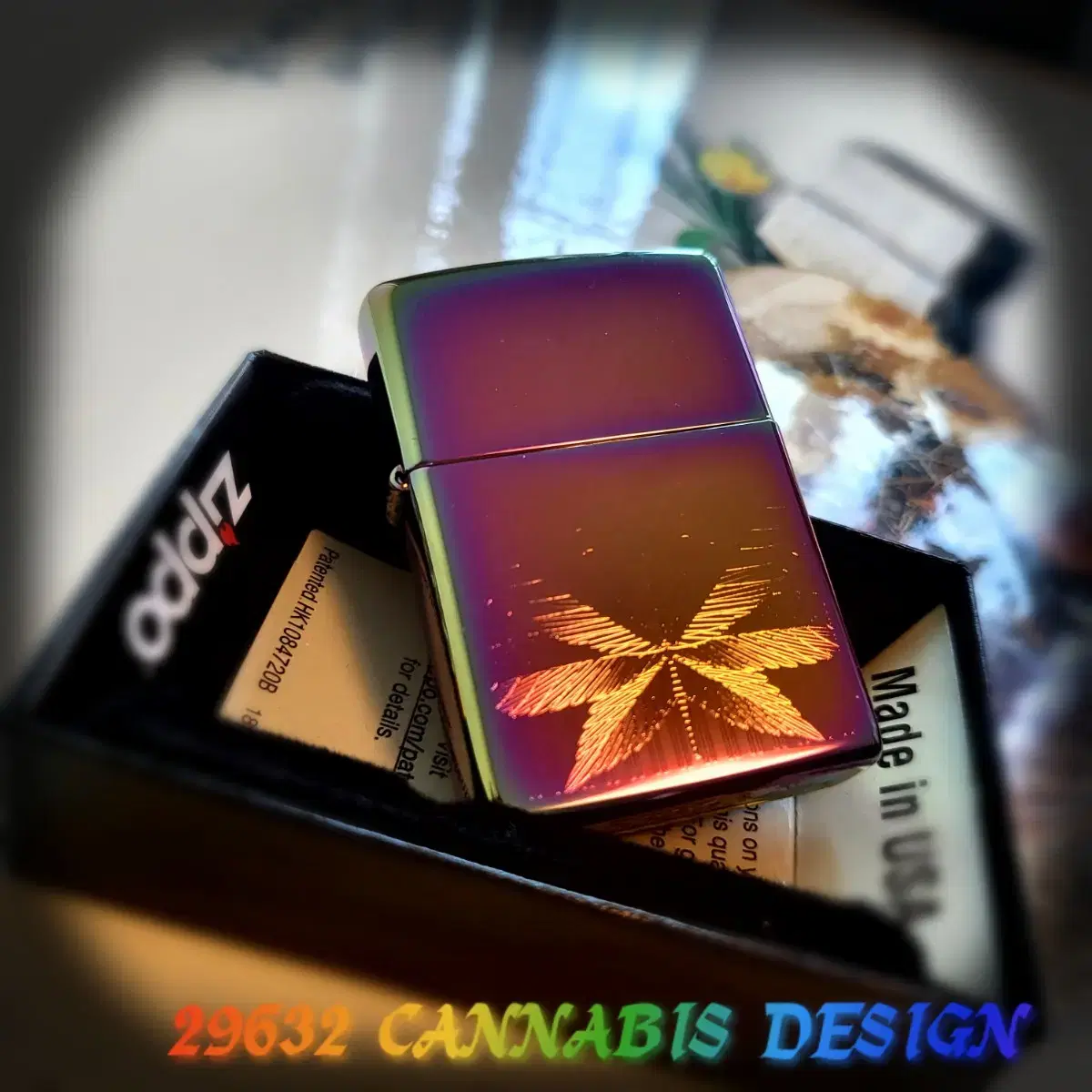 정품 49632 CANNABIS DESIGN 미개봉 새 지포라이터