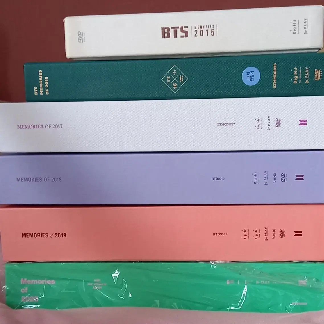 방탄 BTS 메모리즈 DVD 15~20 6권 일괄