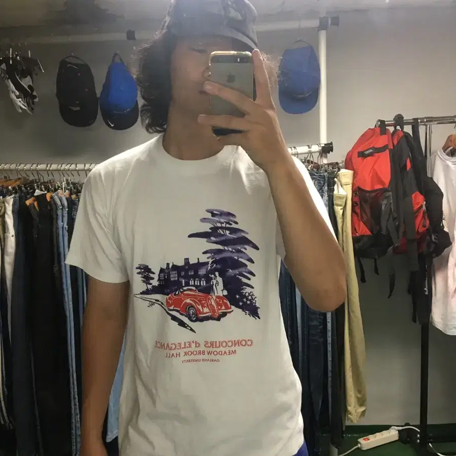 L) (SINGLE STITCH) 90S CAR PRINTING TEE