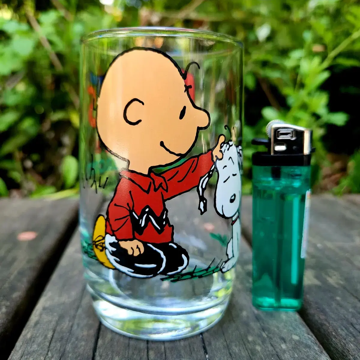 국산 올드 빈티지. 이도 PEANUTS 스누피와 찰리브라운 유리컵.