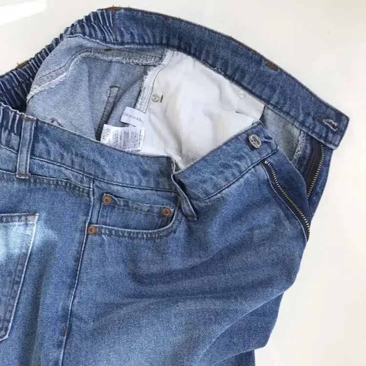 washed wide denim