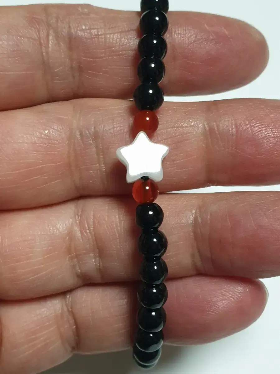 100% Natural Ajade Black Jade Star Bracelet (Adjustable Length)