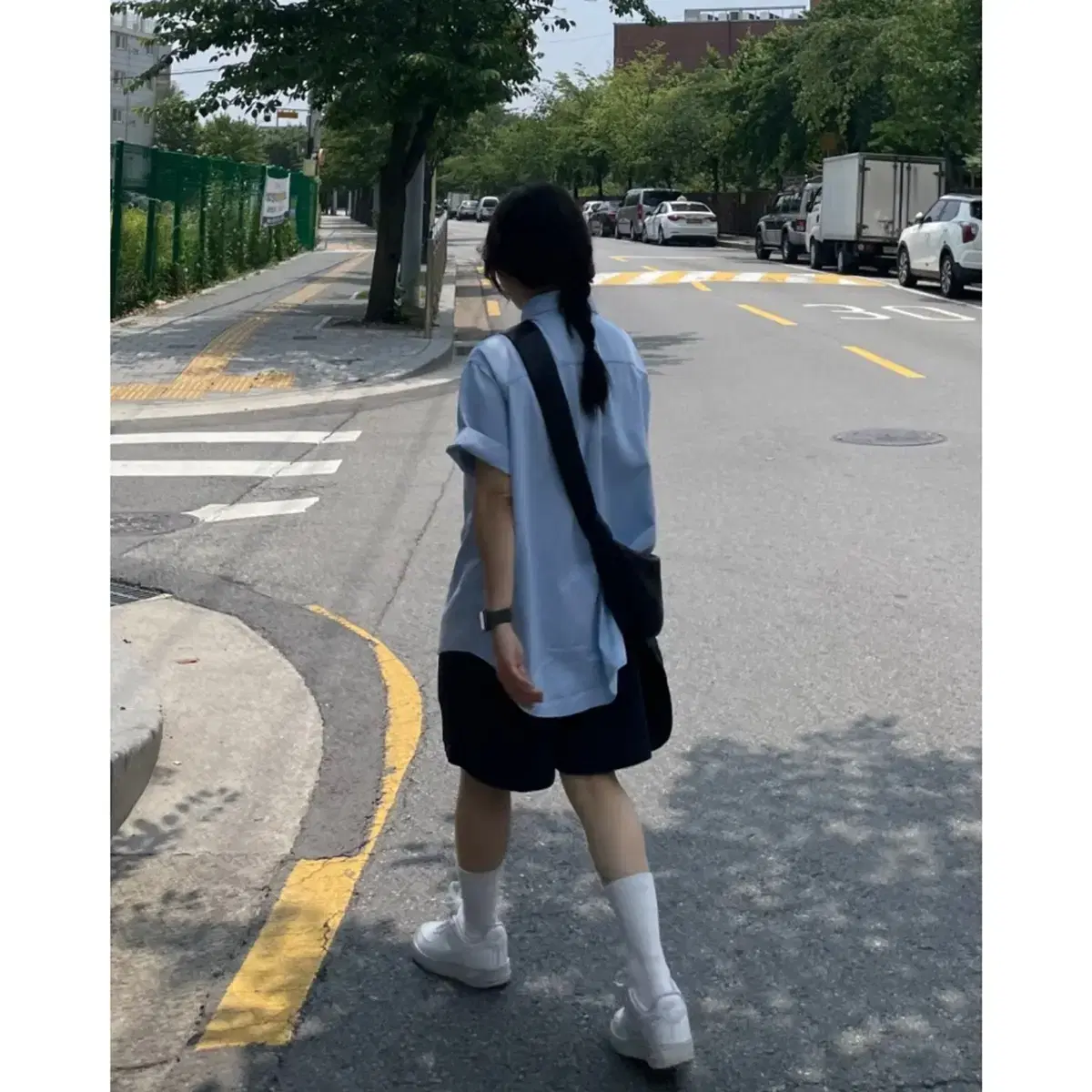 마이유스 베이직 데님 셔츠 연청 미녕옷장