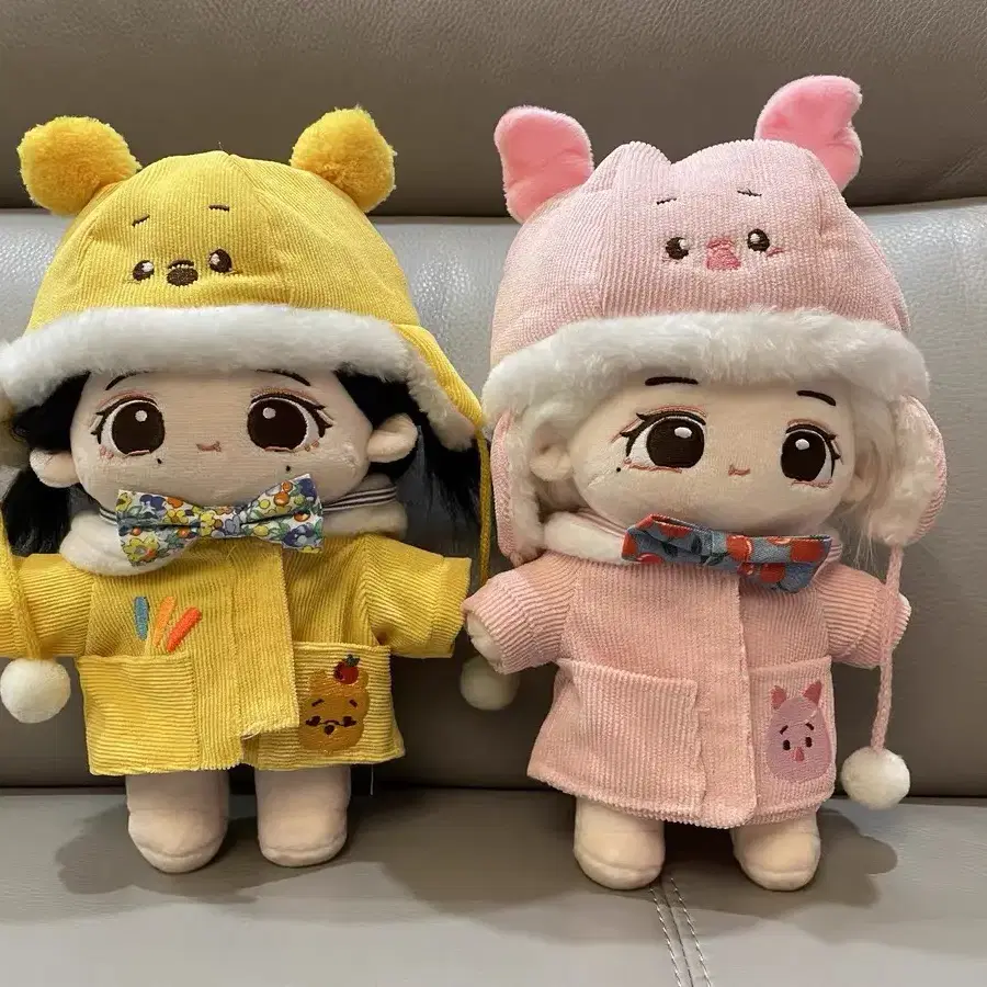 곰돌이 푸우 15cm / 20cm 솜인형 옷 모자 목걸이 세트