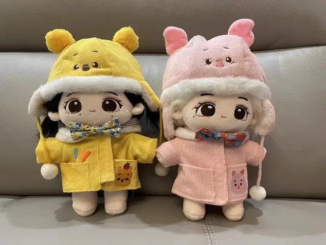 곰돌이 푸우 15cm / 20cm 솜인형 옷 모자 목걸이 세트